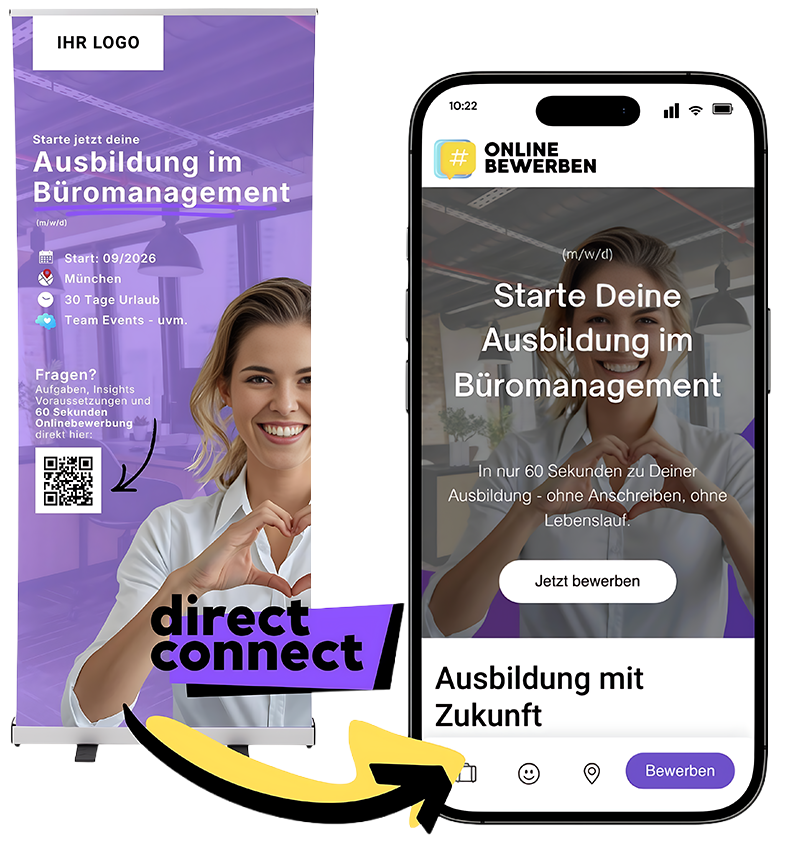 Langfristig nutzbarer Azubi-Funnel für Messe und Print